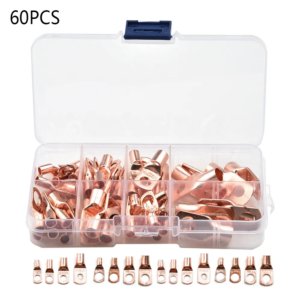 60pcs Copper Lug Ring Wire Connector Bare Cable Electric Crimp Terminal Peep Hole Copper Terminal Wire Cable Connectors SC6-6
60pcs Copper Lug Ring Wire Connector Bare Cable Electric Crimp Terminal Peep Hole Copper Terminal Wire Cable Connectors SC6-6