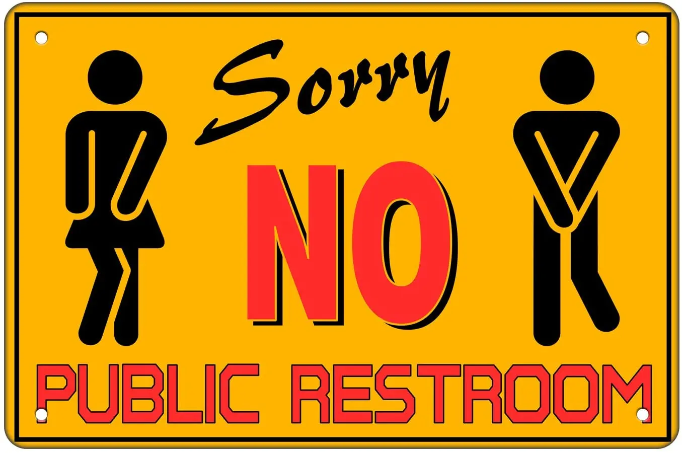 No Public Restroom Sign Funny Sorry,No Public Restroom Tin Sign No Restroom Notice Sign Metal for Public Place Road
No Public Restroom Sign Funny Sorry,No Public Restroom Tin Sign No Restroom Notice Sign Metal for Public Place Road