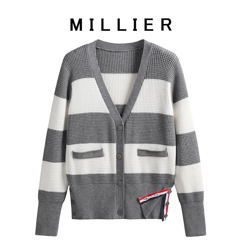 TBB College Wide Stripe Knitted Cardigan Women's Spring and Autumn Korean New Loose Chic Top V-neck Long Sleeve Sweater
TBB College Wide Stripe Knitted Cardigan Women's Spring and Autumn Korean New Loose Chic Top V-neck Long Sleeve Sweater