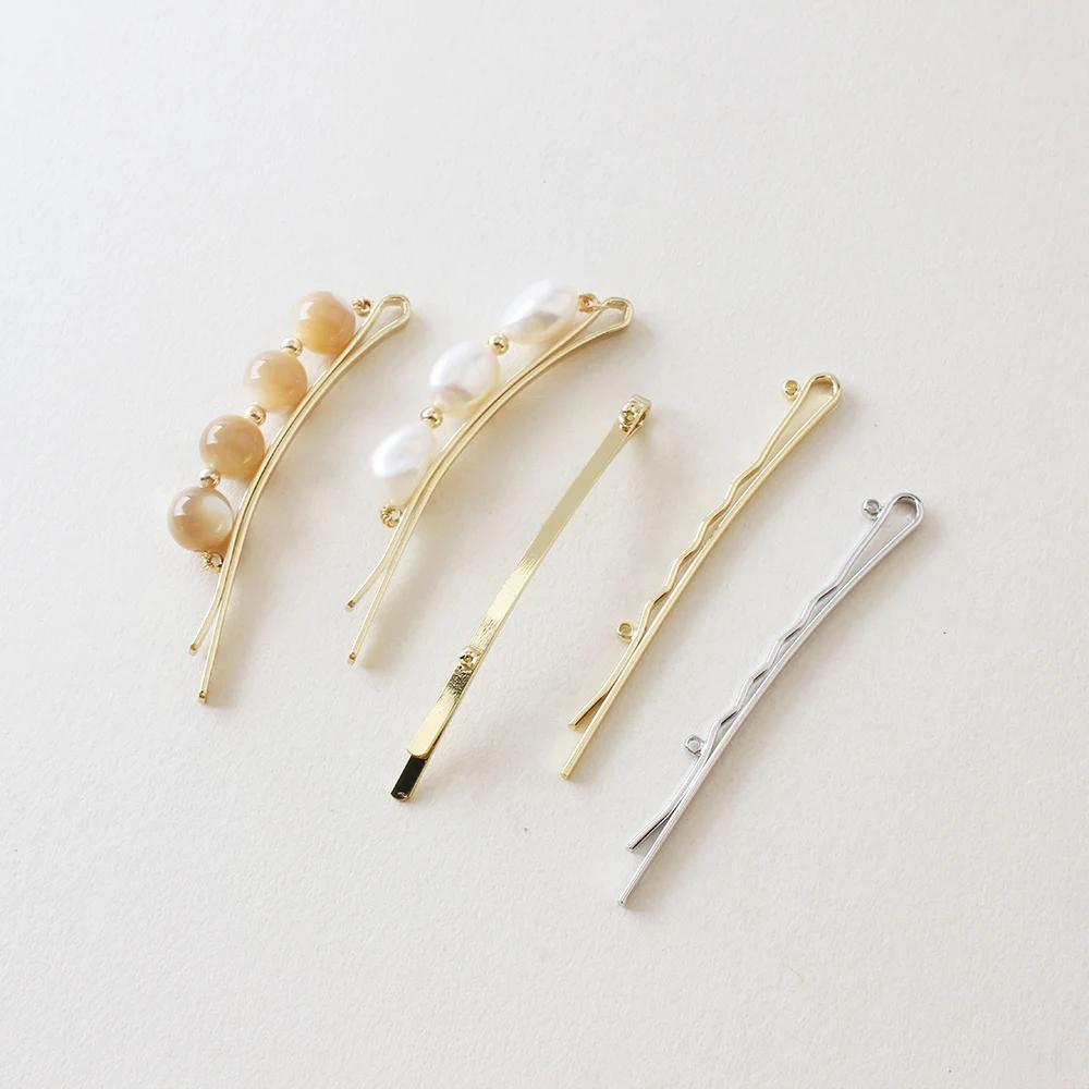 4PCS Gold Plated Hair Clip Double Hole Natural Baroque Pearl DIY Beaded Hairpin Material Accessories
4PCS Gold Plated Hair Clip Double Hole Natural Baroque Pearl DIY Beaded Hairpin Material Accessories