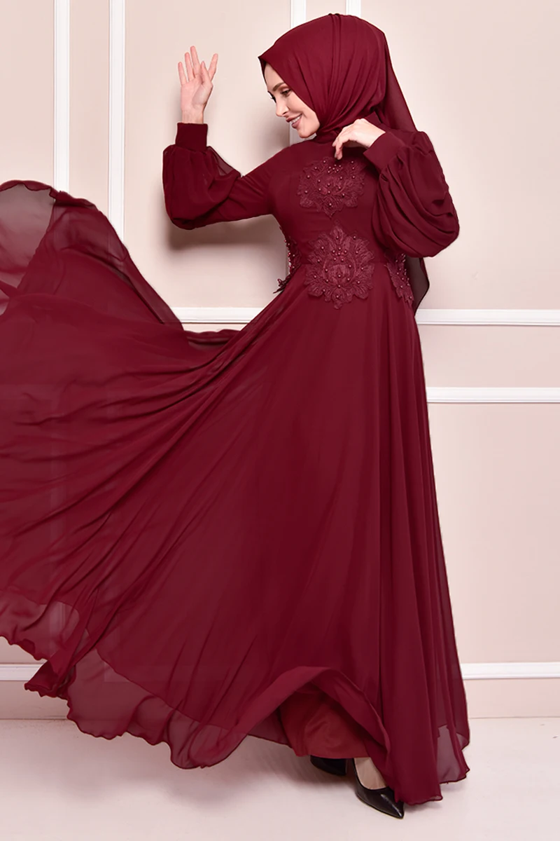 Шифон абие Бордо TKN3466 
Шифон абие Бордо TKN3466