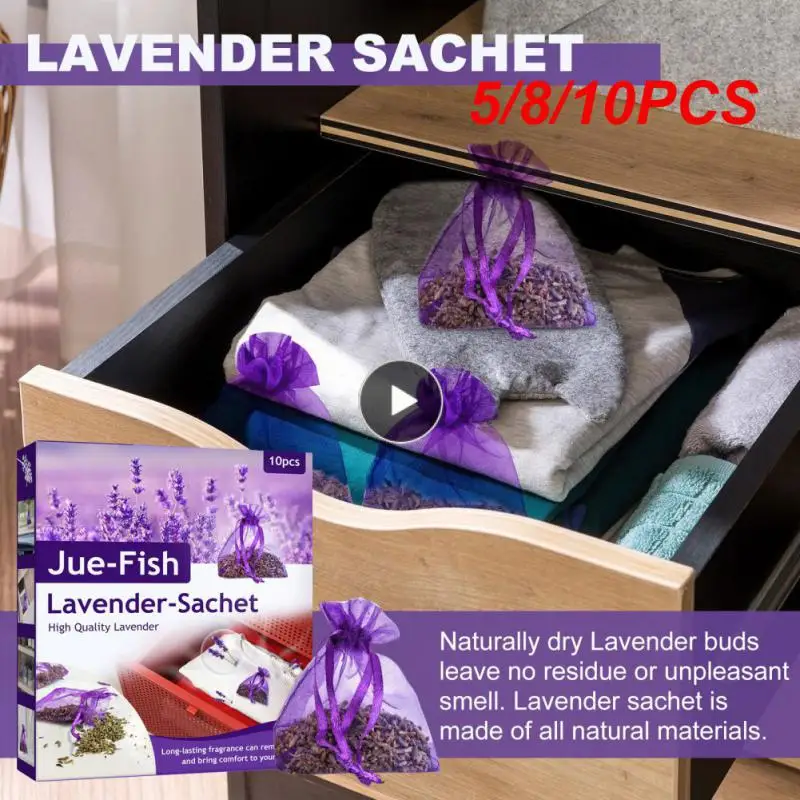 

5/8/10PCS Natural Flavor Suspension 10 Lavender Sachets Mildew And Mothproof Wardrobe Deodorant Sachet Air Freshener Fresh Smell