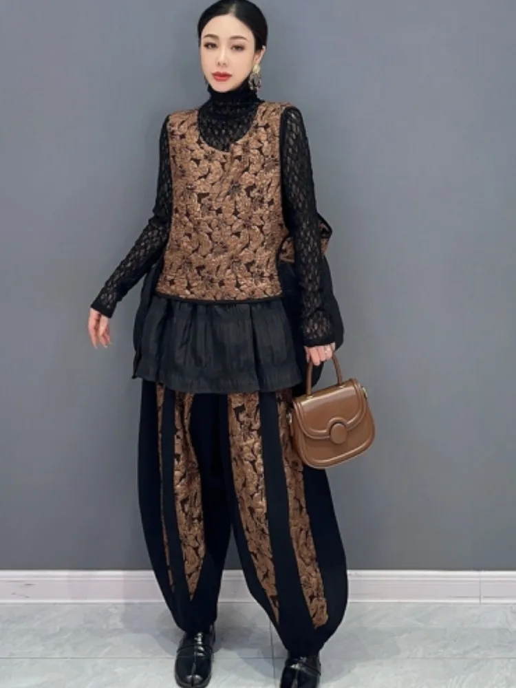 URIOR 2023 Autumn New Vintage Printed Sleeveless Vest + Causal Haren Pants Two Piece Pants Set Women Fashion Wear
URIOR 2023 Autumn New Vintage Printed Sleeveless Vest + Causal Haren Pants Two Piece Pants Set Women Fashion Wear