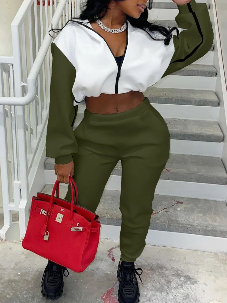 LW Crop Top Zipper Design Pants Set Autumn winter Women Turndown Collar Two Piece Ribbed Tracksuits Spring Long Sleeve Sweatshir
LW Crop Top Zipper Design Pants Set Autumn winter Women Turndown Collar Two Piece Ribbed Tracksuits Spring Long Sleeve Sweatshir