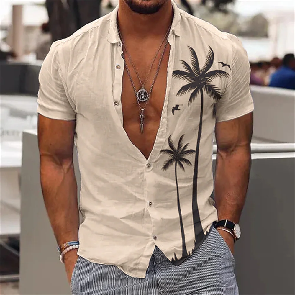 2023 Cotton Summer Shirts Men's Hawaiian Shirt Casual Fashion Street Short Sleeves Coconut Tree Beach Vacation Party Men's Shirt
2023 Cotton Summer Shirts Men's Hawaiian Shirt Casual Fashion Street Short Sleeves Coconut Tree Beach Vacation Party Men's Shirt