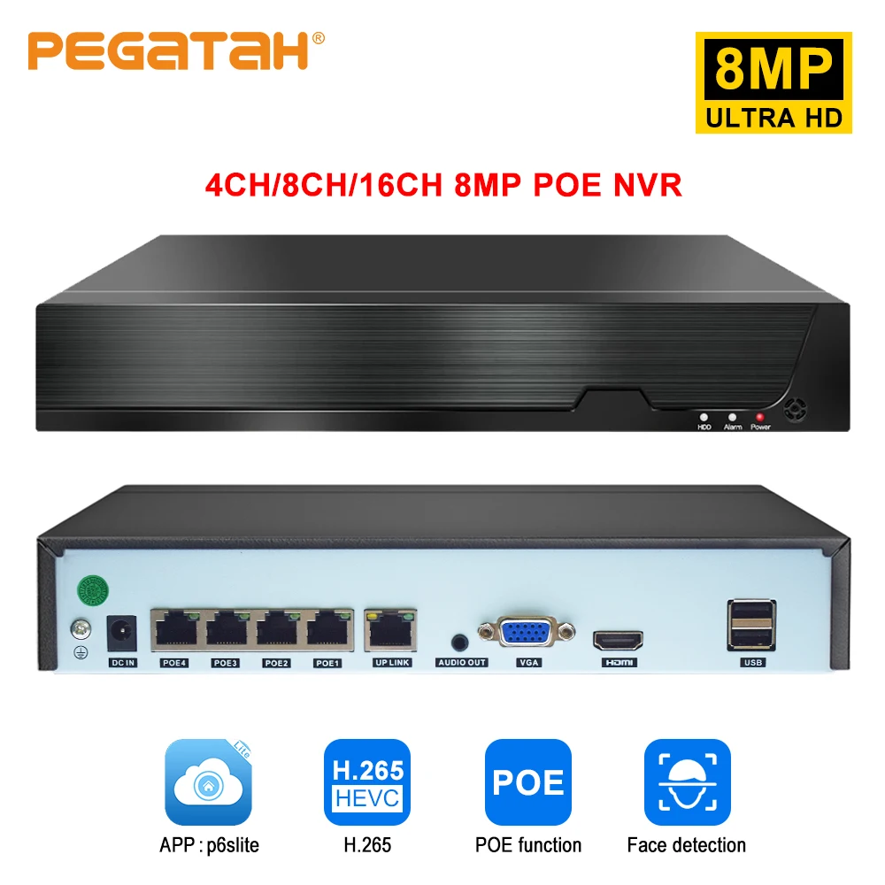 Видеорегистратор 8-мегапиксельный POE NVR H.265 4K для IP-камеры POE, аудиовыход, распознавание лица, сигнализация, камера видеонаблюдения s, система ...
Видеорегистратор 8-мегапиксельный POE NVR H.265 4K для IP-камеры POE, аудиовыход, распознавание лица, сигнализация, камера видеонаблюдения s, система ...