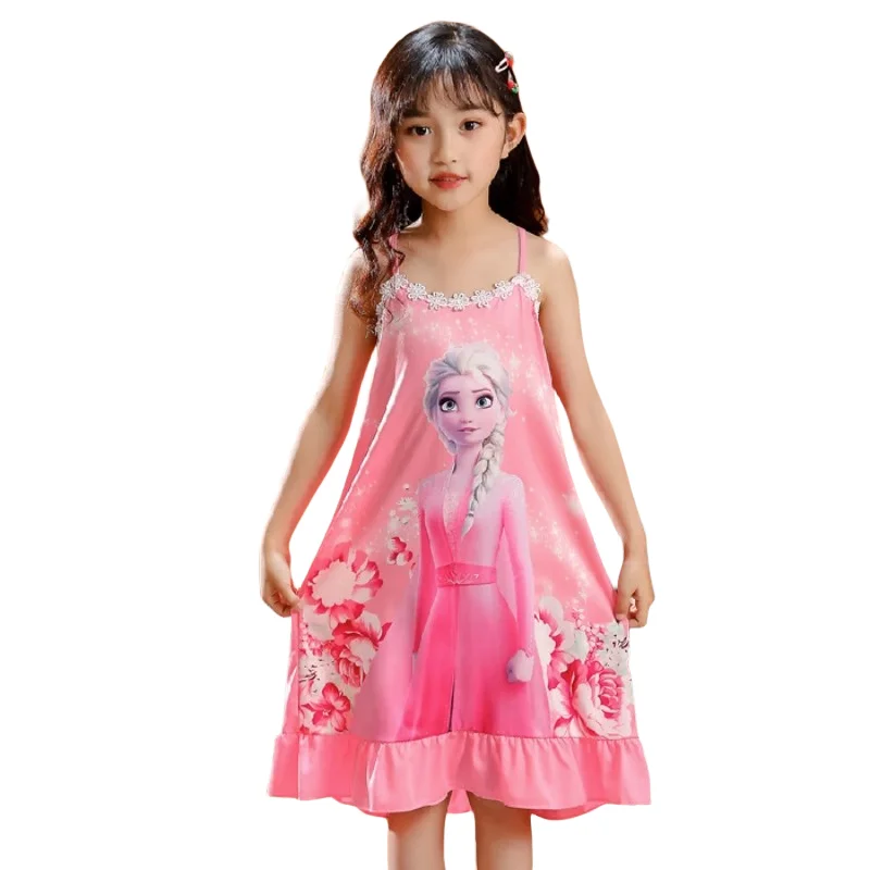 Милые пижамы с изображением принцессы Эльзы из мультфильма «Холодное сердце», летнее платье, детская Ночная рубашка на бретелях, милая домашняя одежда для маленьких девочек
Милые пижамы с изображением принцессы Эльзы из мультфильма «Холодное сердце», летнее платье, детская Ночная рубашка на бретелях, милая домашняя одежда для маленьких девочек
