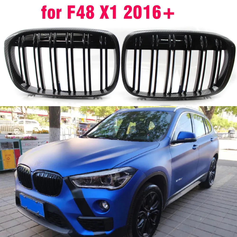 Решетки для переднего бампера из углеродного волокна BMW X1 F48 F49 2016 2017 2018 2019 XDrive