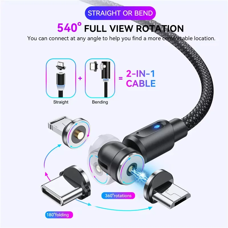 Free Shipping For iPhone 12 11 Pro USB Wire Cord Cable 540 Degree Roating Cable Micro USB Type C Phone Cable
Free Shipping For iPhone 12 11 Pro USB Wire Cord Cable 540 Degree Roating Cable Micro USB Type C Phone Cable