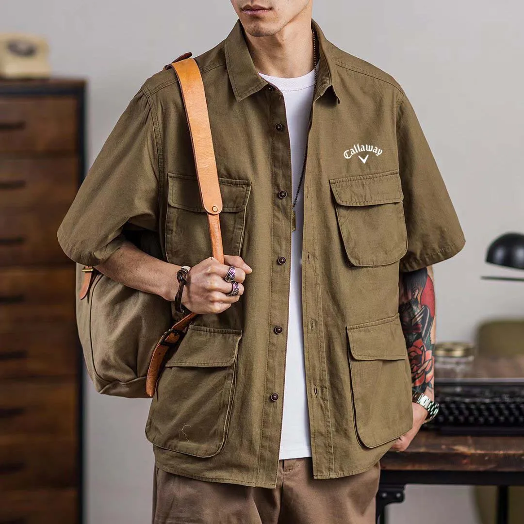 Men Fatigue Utility Shirt Wear Coat Retro Military Multiple Pockets VINTAGE Cotton Sleeve Jacket Golf Outdoor Short Trip
Men Fatigue Utility Shirt Wear Coat Retro Military Multiple Pockets VINTAGE Cotton Sleeve Jacket Golf Outdoor Short Trip