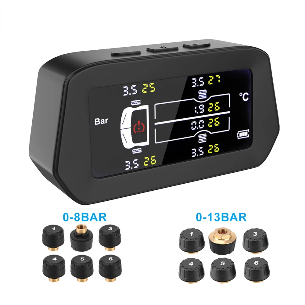 TPMS Freight Car Bus Truck Tyre Pressure Monitoring System Tire Diagnose 6 External Sensors Solor Wireless Digital Display
TPMS Freight Car Bus Truck Tyre Pressure Monitoring System Tire Diagnose 6 External Sensors Solor Wireless Digital Display