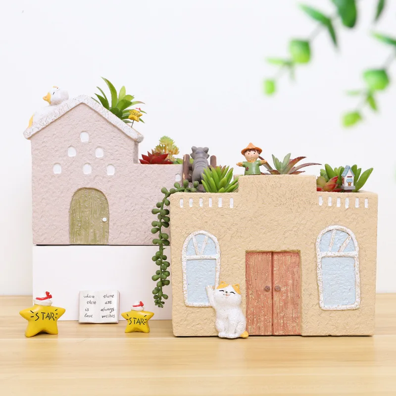 1pcsCreative Resin Succulent Flower Pot Village Style Cottage Garden Landscap Potted Decor Crafts Plants Pot(Not include plants)
1pcsCreative Resin Succulent Flower Pot Village Style Cottage Garden Landscap Potted Decor Crafts Plants Pot(Not include plants)