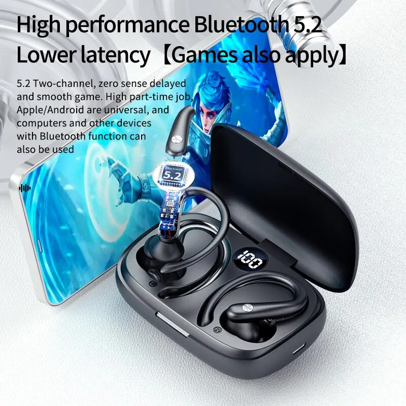Comfortable Wearing Waterproof Ear Hook T30s Wireless Bluetooth Headset with Power Display
Comfortable Wearing Waterproof Ear Hook T30s Wireless Bluetooth Headset with Power Display