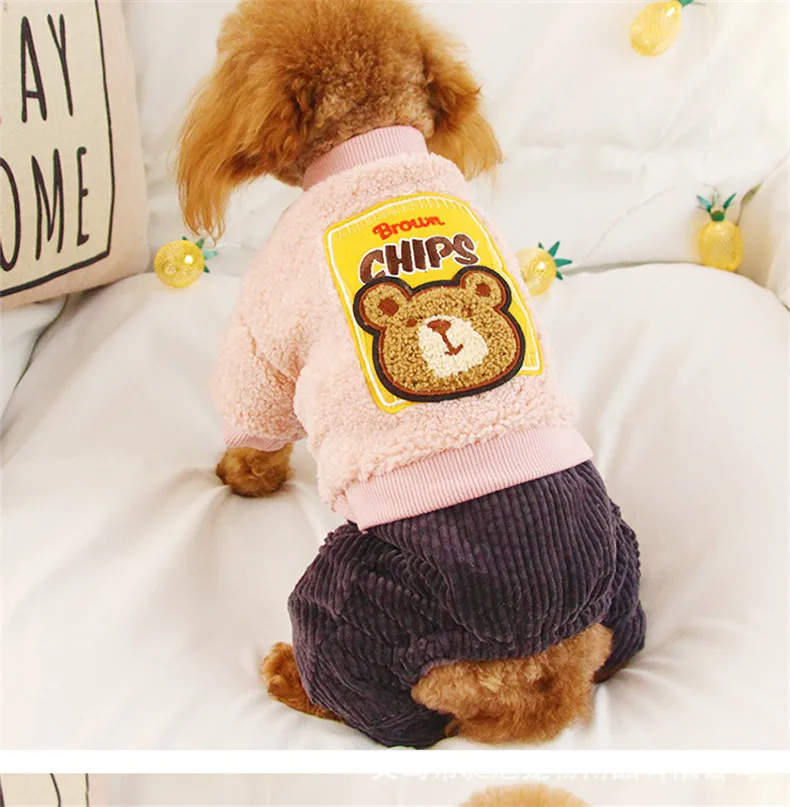 

Teddy Bears Pomeranian Puppy Autumn And Winter Wear Thickened Four Legged Pet Small Dog Clothing