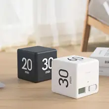 Digital Display Alarm Clock Time Management PP Cube Shape Countdown Homework Study Timer Kitchen Timers for Daily Life