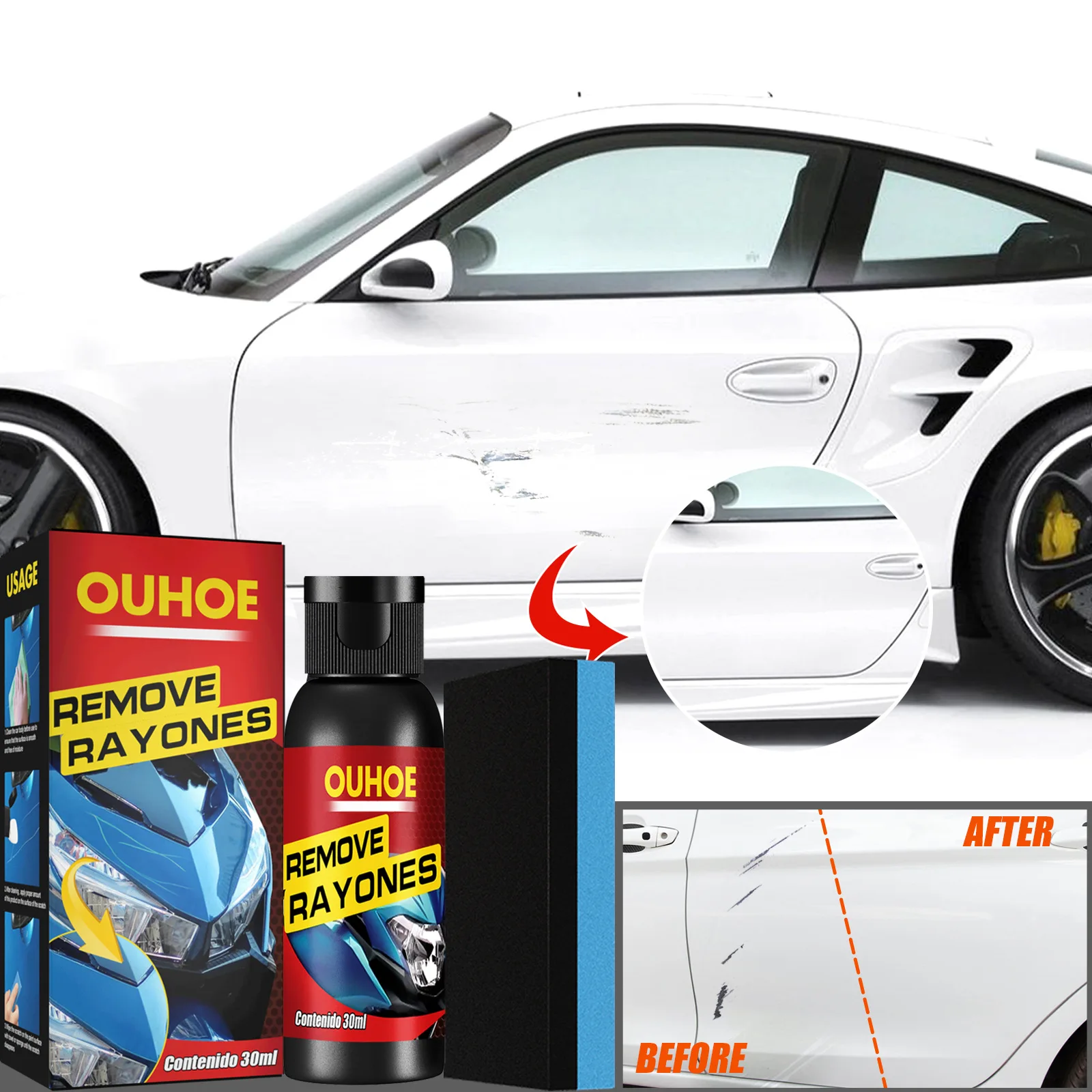 30ml Car Scratch Remover Multi-purpose Scratches Remover Repair Cream Kit Car Body Scratch Repair Wax Polish Cleaning Tools
30ml Car Scratch Remover Multi-purpose Scratches Remover Repair Cream Kit Car Body Scratch Repair Wax Polish Cleaning Tools