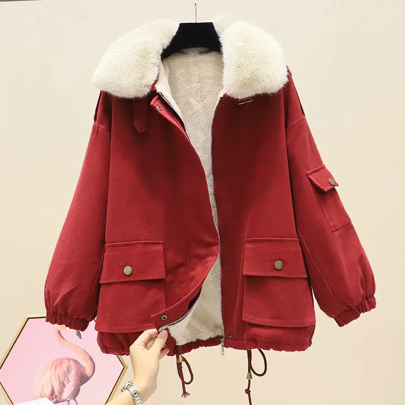 Winter Clothing Pie Overcomes 2022 New Loose Large Size Parkas Tooling Coat Pocket Plus Velvet Cotton Clothes Women's Jacket
Winter Clothing Pie Overcomes 2022 New Loose Large Size Parkas Tooling Coat Pocket Plus Velvet Cotton Clothes Women's Jacket
