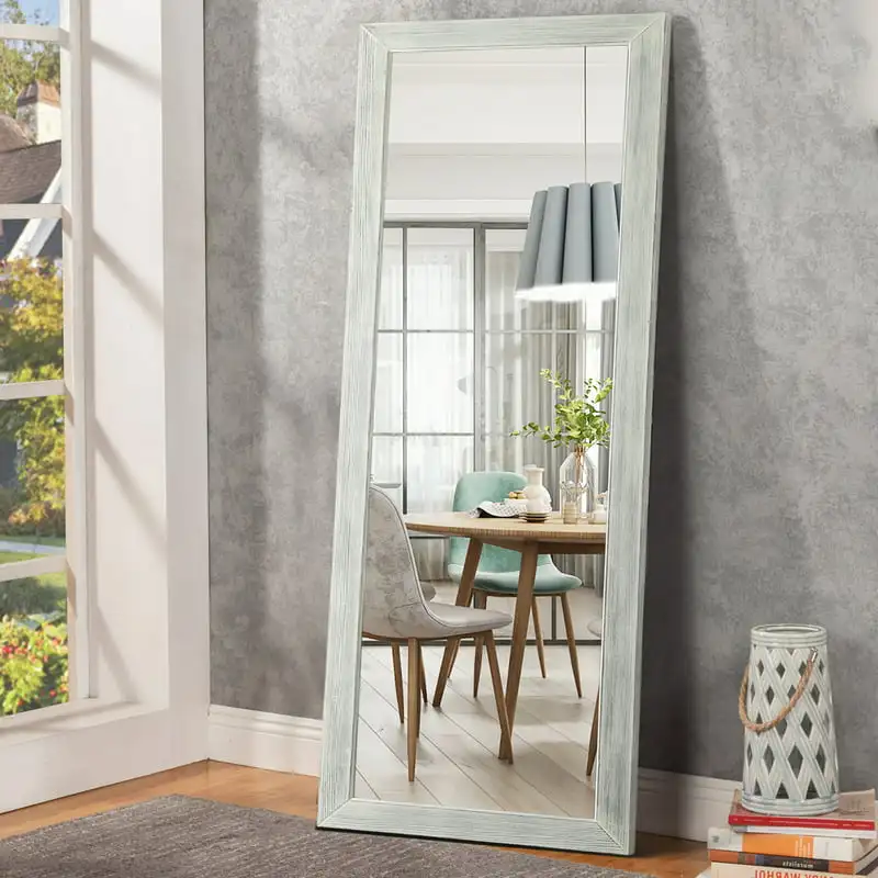 Solid Wood Full Length Mirror with Standing Holder Floor Mirror Rectangular Wall Mounted Mirror Hanging Leaning, White
Solid Wood Full Length Mirror with Standing Holder Floor Mirror Rectangular Wall Mounted Mirror Hanging Leaning, White