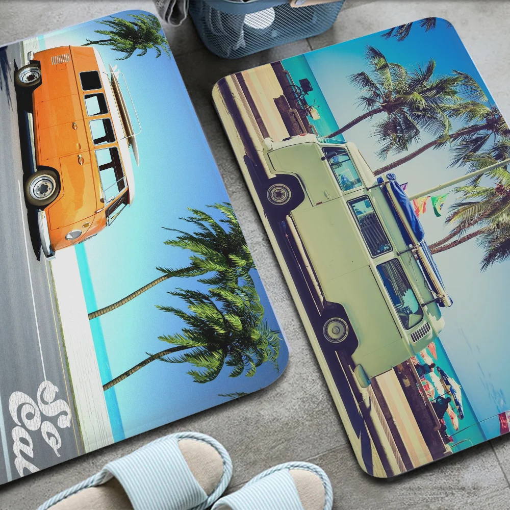 

Beach Bus Floor Mat Floor Mat Nordic Style Home Doormat Bathroom-Toilet Mats Bedroom Hotel Decor Mat