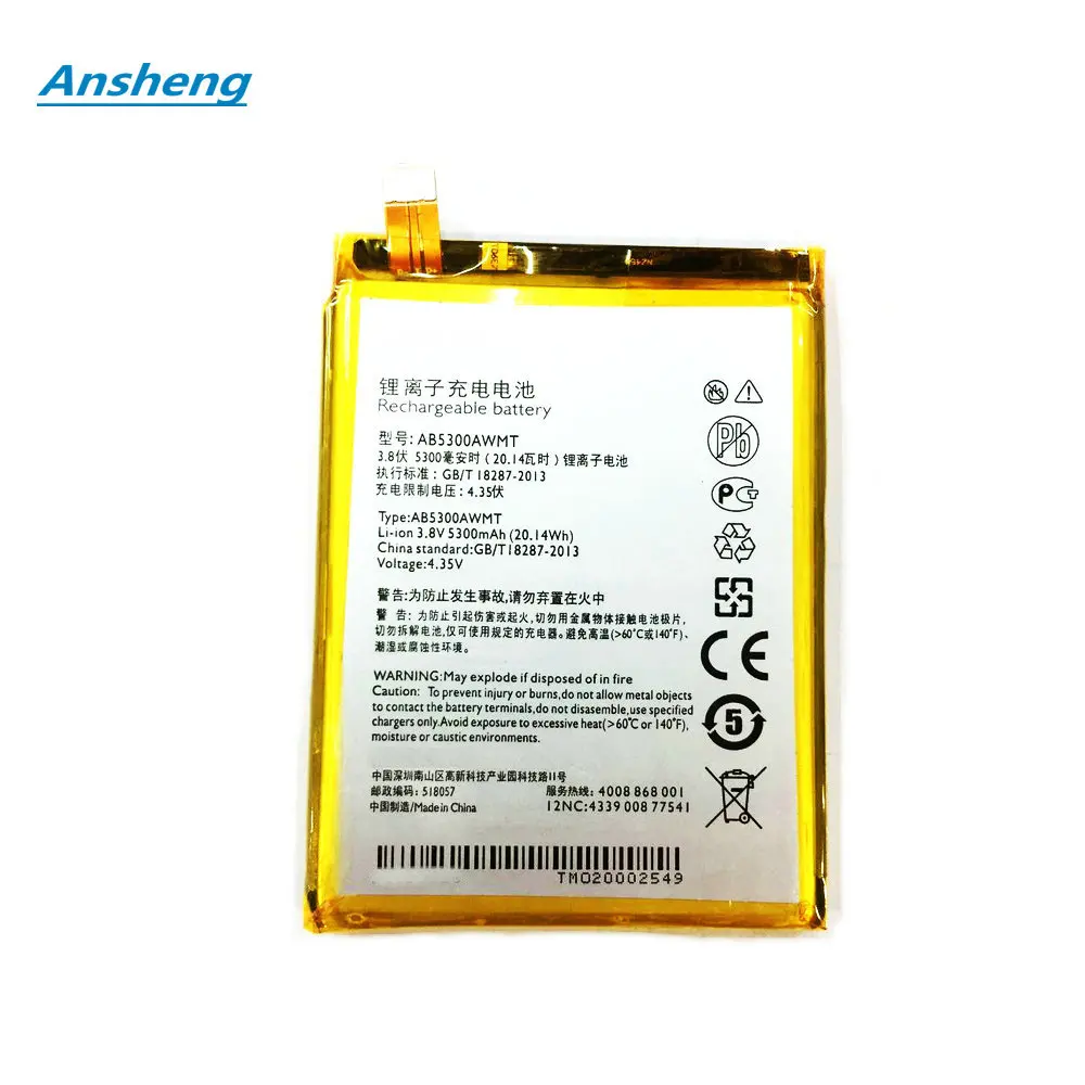 Original 3.8V 5300mAh AB5300AWMT Battery For Philips Xenium W6610 W6618 Mobile Phone
Original 3.8V 5300mAh AB5300AWMT Battery For Philips Xenium W6610 W6618 Mobile Phone