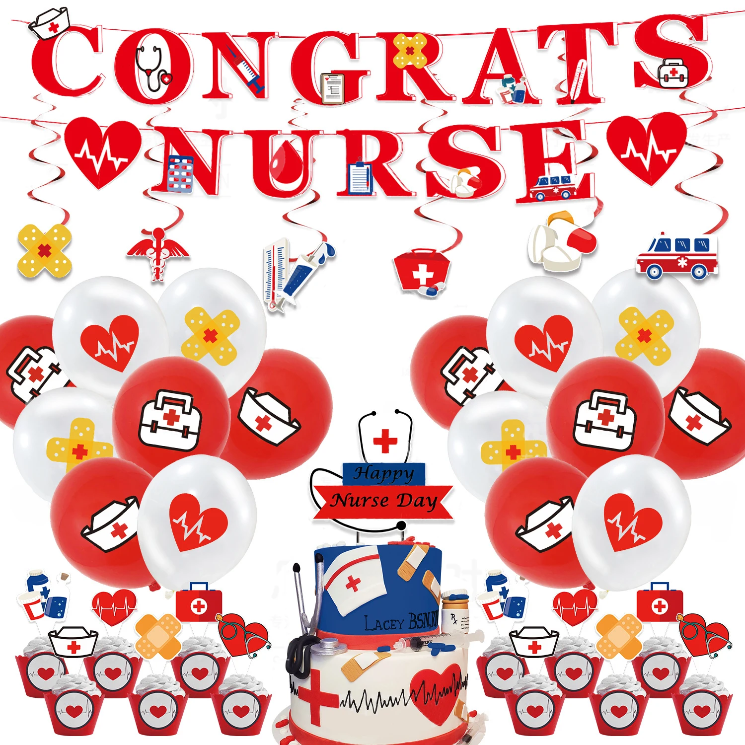 JOYMEMO Happy International Nurses Day Theme Party Decoration Balloons Congrats Nurse Banner Cake Topper Festival Party Supplies
JOYMEMO Happy International Nurses Day Theme Party Decoration Balloons Congrats Nurse Banner Cake Topper Festival Party Supplies