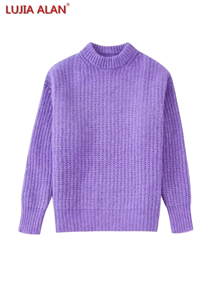 Autumn New Women's Fashion Violet Knitting Mock Neck Long Sleeve Casual Loose Sweater LUJIA ALAN SW1877
Autumn New Women's Fashion Violet Knitting Mock Neck Long Sleeve Casual Loose Sweater LUJIA ALAN SW1877