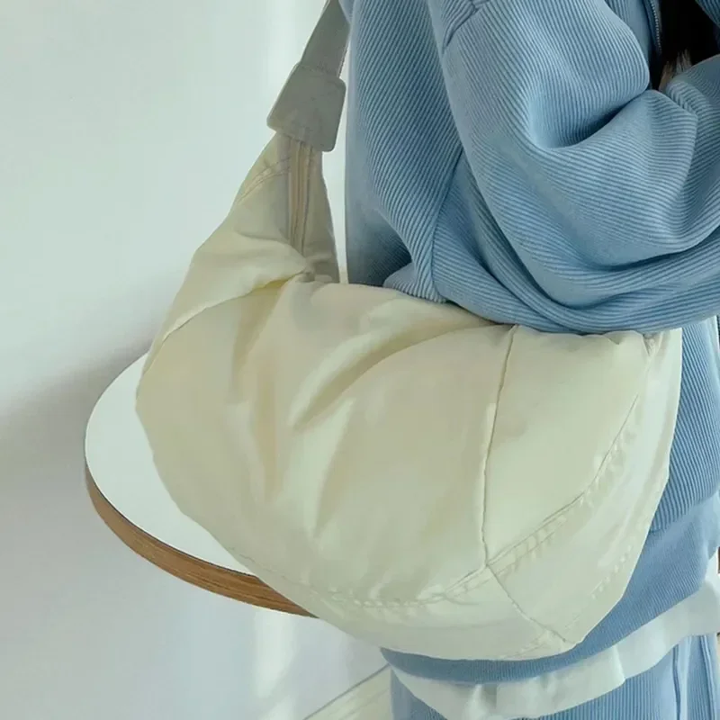 

Цветная Вместительная женская сумка через плечо, нейлоновая Повседневная летняя большая однотонная Сумочка на плечо для пельменей