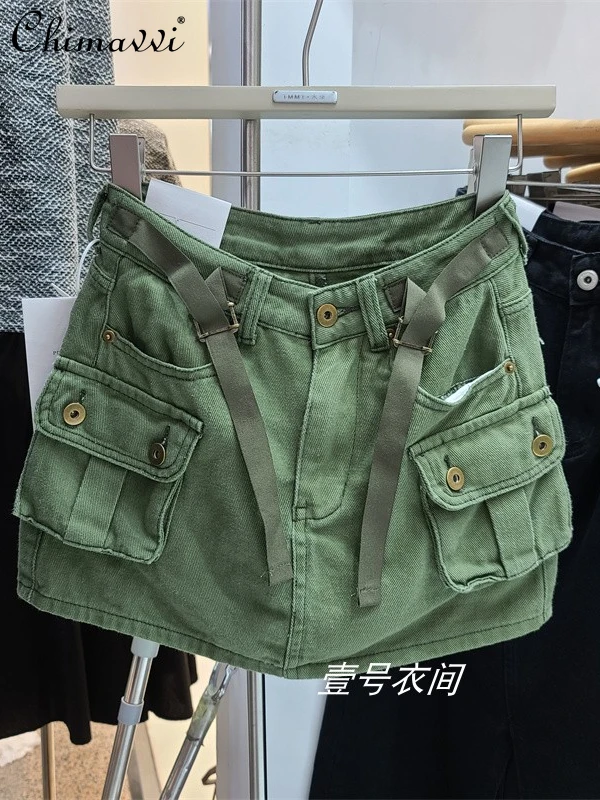Army Green Workwear Denim Skirt for Women 2022 Summer New Fashion Design Anti-Exposure High Waist A- Line Sheath Skirts
Army Green Workwear Denim Skirt for Women 2022 Summer New Fashion Design Anti-Exposure High Waist A- Line Sheath Skirts