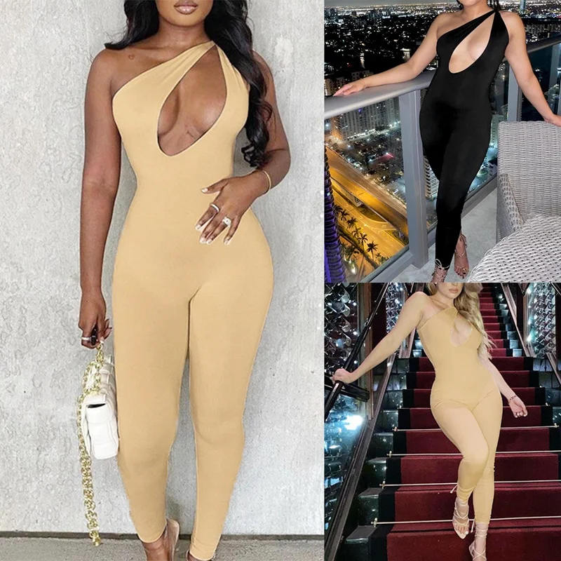 One Shoulder Sexy Cut Out Rompers Womens Jumpsuit Streetwear Solid Backless Active Wear Skinny Slim Jumpsuits
One Shoulder Sexy Cut Out Rompers Womens Jumpsuit Streetwear Solid Backless Active Wear Skinny Slim Jumpsuits