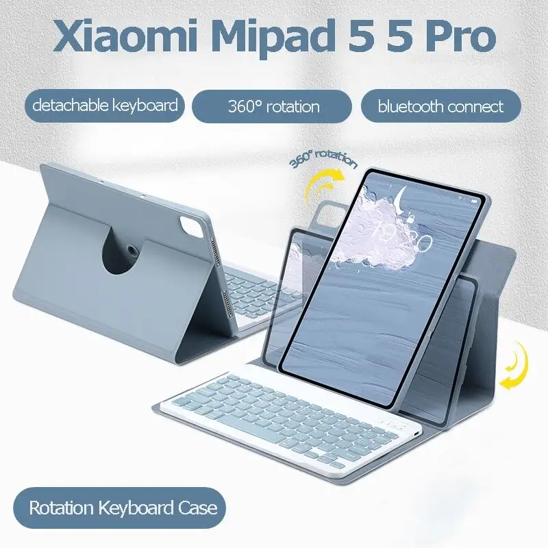 360 Rotation Wireless Bluetooth Keyboard Case for Xiaomi MiPad 5 MiPad 5 Pro 2021 11 inch Magnetic Cover Stand Case
360 Rotation Wireless Bluetooth Keyboard Case for Xiaomi MiPad 5 MiPad 5 Pro 2021 11 inch Magnetic Cover Stand Case