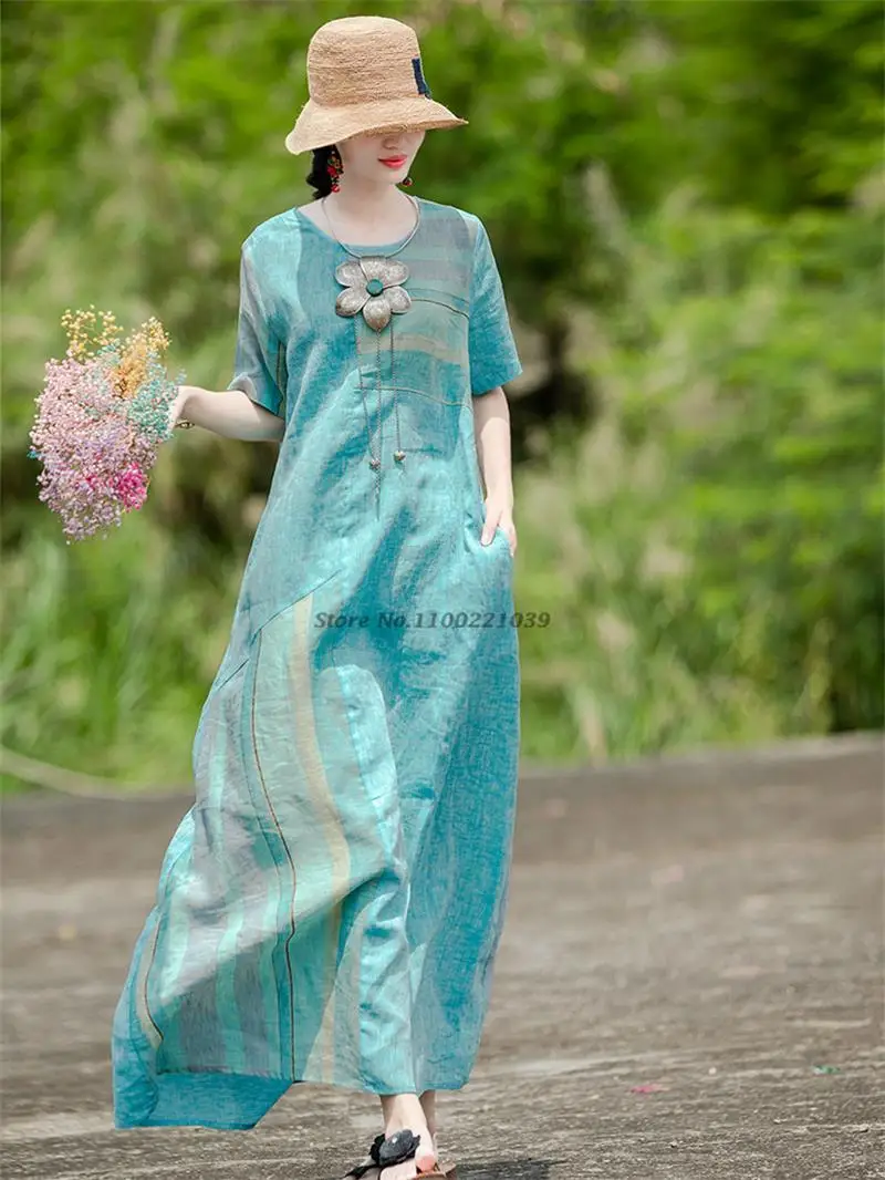 2023 chinese vintage dress folk costume traditional cotton linen loose dress flower print patchwork dress national ethnic dress
2023 chinese vintage dress folk costume traditional cotton linen loose dress flower print patchwork dress national ethnic dress