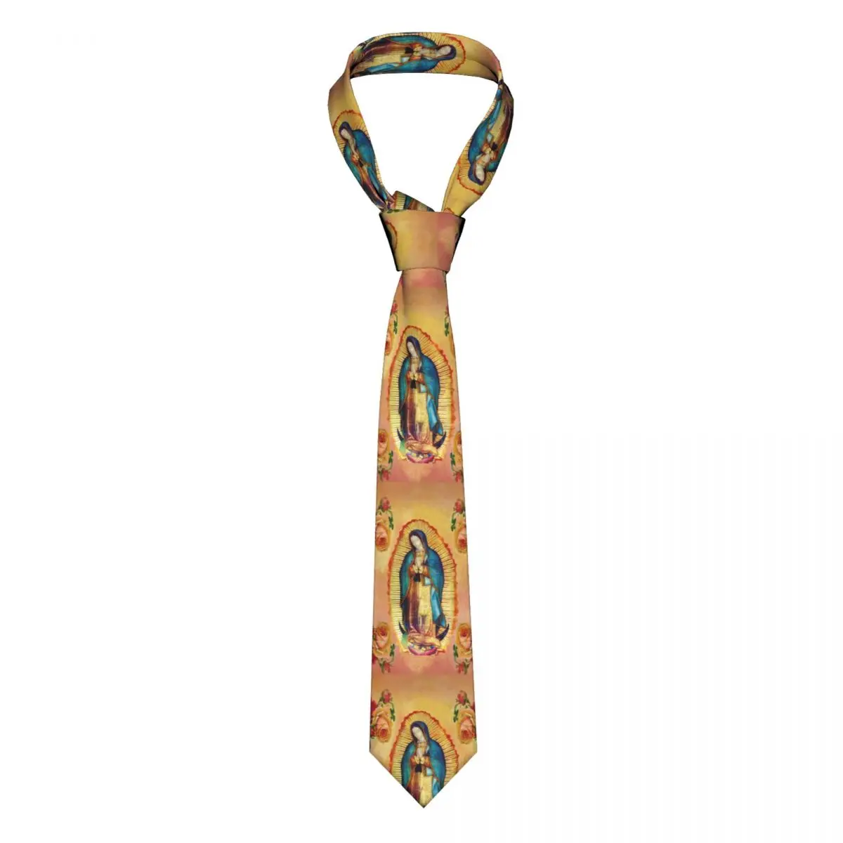 

Virgin Mary Tie Our Lady of Guadalupe For Men Printed Neck Ties Accessories Shirt Party 8CM Cravat