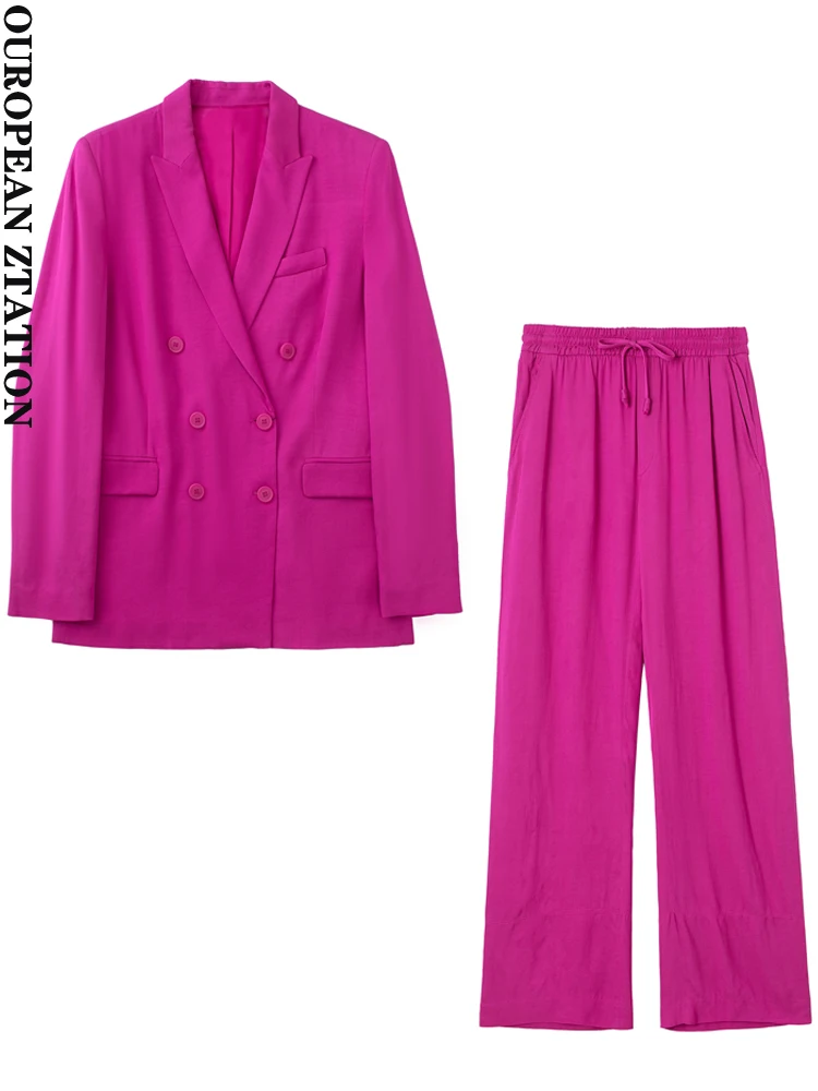 PAILETE Women 2022 fashion double-breasted button flap pockets blazer or with drawstring high-waist pants two pieces sets mujer
PAILETE Women 2022 fashion double-breasted button flap pockets blazer or with drawstring high-waist pants two pieces sets mujer