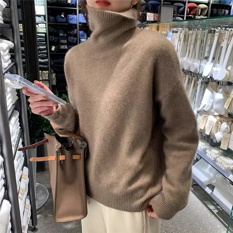 Autumn and Winter New Cashmere Sweater Women's Turtleneck Knit Pullover Loose Cashmere Sweater
Autumn and Winter New Cashmere Sweater Women's Turtleneck Knit Pullover Loose Cashmere Sweater