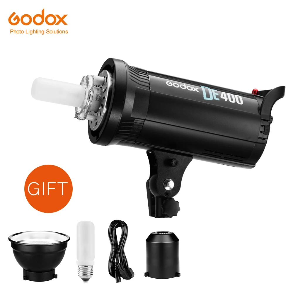 Godox DE400 студийная вспышка 400 Вт GN65 компактный стробоскоп Освещение фотография лампа 400Ws
Godox DE400 студийная вспышка 400 Вт GN65 компактный стробоскоп Освещение фотография лампа 400Ws