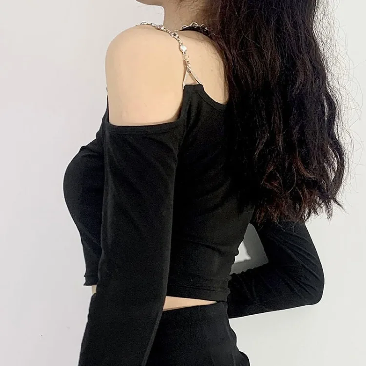 Street Fashion Slim Fit T-shirts Mujer Autumn Sexy Off Shoulder Long Sleeve Tops Women Y2k Grunge O-neck Black Tee Shirts
Street Fashion Slim Fit T-shirts Mujer Autumn Sexy Off Shoulder Long Sleeve Tops Women Y2k Grunge O-neck Black Tee Shirts