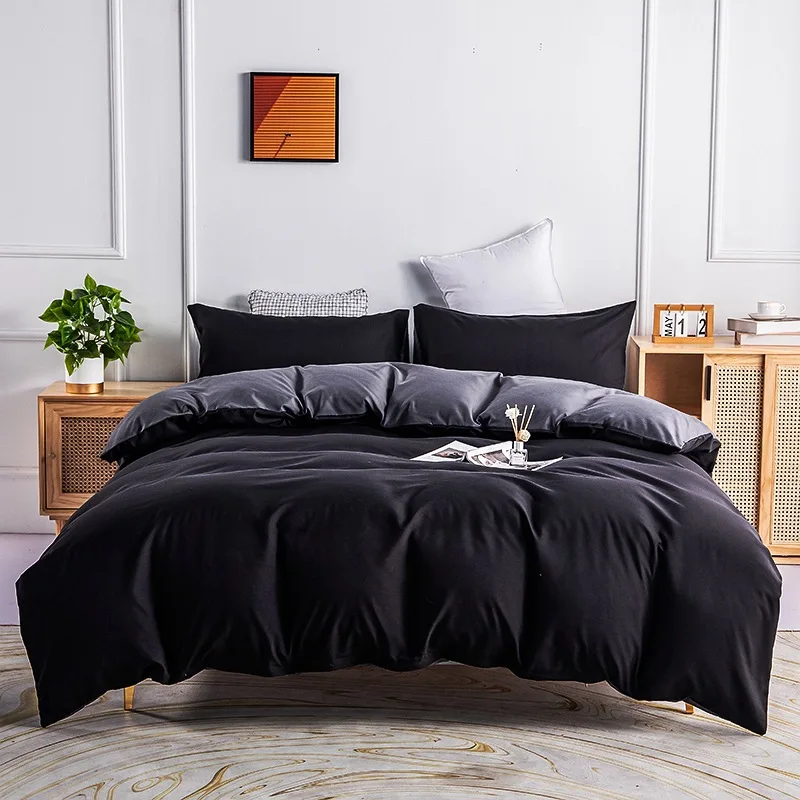 Solid Color Polyester Quilt Cover Pillowcase Three-Piece Teen Children's Cover Quilt Cover Pillowcase Double Bed Bedding
Solid Color Polyester Quilt Cover Pillowcase Three-Piece Teen Children's Cover Quilt Cover Pillowcase Double Bed Bedding