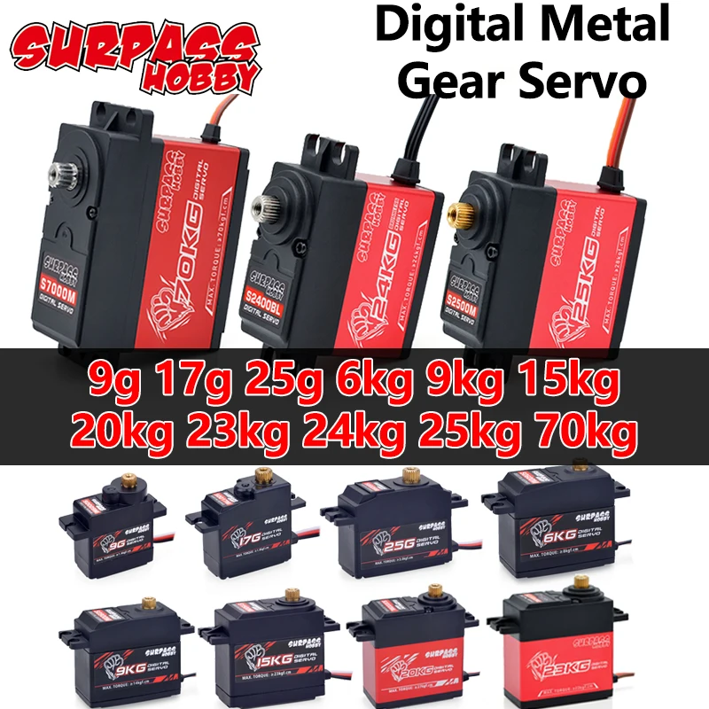 Цифровой сервопривод SURPASS Hobby, 9 г, 17 г, 25 г, 6 кг, 9 кг, 15 кг, 20 кг, 23 кг, 24 кг, 25 кг, 70 кг, металлический сервопривод для радиоуправляемых машинок, лод...
Цифровой сервопривод SURPASS Hobby, 9 г, 17 г, 25 г, 6 кг, 9 кг, 15 кг, 20 кг, 23 кг, 24 кг, 25 кг, 70 кг, металлический сервопривод для радиоуправляемых машинок, лод...