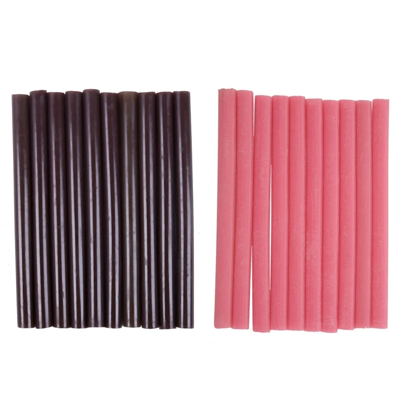 

20Pcs 100Mm X 7Mm Adhesive Hot Melt Glue Sticks For Hot Melt Glue Gun Brown With Pink