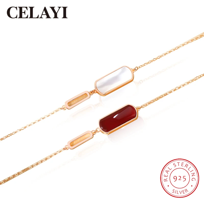 CELAYI Bracelet For Women 100% S925 Sterling Silver Round Red Agate Bracelet Retro Wild Geometric Mother-of-pearl Jewelry Gifts
CELAYI Bracelet For Women 100% S925 Sterling Silver Round Red Agate Bracelet Retro Wild Geometric Mother-of-pearl Jewelry Gifts