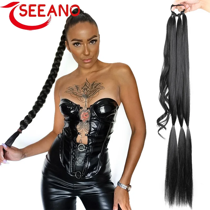 SEEANO Synthetic Ponytail Braided Hair Extensions 80cm Super Long Wrap Around Braid Ponytail With Elastic Hair Band Hairpiece
SEEANO Synthetic Ponytail Braided Hair Extensions 80cm Super Long Wrap Around Braid Ponytail With Elastic Hair Band Hairpiece