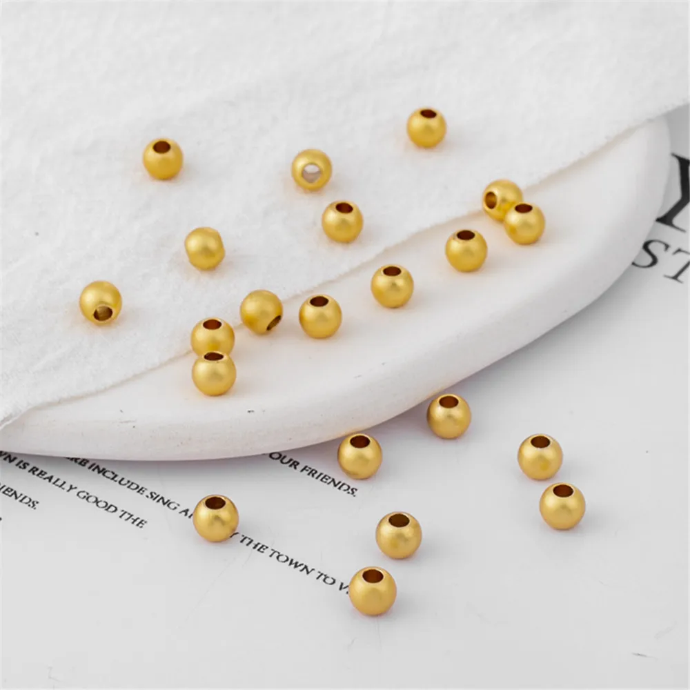 18K pack gold color preserving sand gold matte round beads DIY handmade accessories Golden necklace bracelet beads loose beads
18K pack gold color preserving sand gold matte round beads DIY handmade accessories Golden necklace bracelet beads loose beads