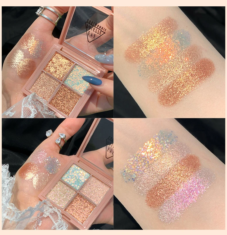4Color Sequin Eyeshadow Pallete Waterproof Lasting Glitter Matte Nude Eye Shadow Easy To Wear Festival Party Makeup
4Color Sequin Eyeshadow Pallete Waterproof Lasting Glitter Matte Nude Eye Shadow Easy To Wear Festival Party Makeup