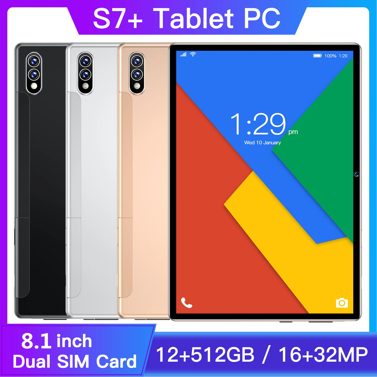 TOP 5G LTE 8.1 Inch S7+ Tablet PC Android10.1 8000mAh 12GB+512GB 16MP+32MP Netbook Camera Bluetooth WIFI Google Play Laptop
TOP 5G LTE 8.1 Inch S7+ Tablet PC Android10.1 8000mAh 12GB+512GB 16MP+32MP Netbook Camera Bluetooth WIFI Google Play Laptop