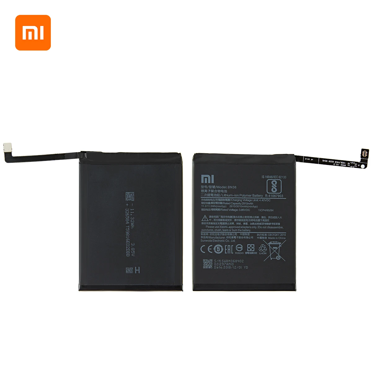 Оригинальный аккумулятор Xiao mi 100% BN36 3010 мАч для Xiaomi Mi 6X Mi6X A2 MiA2 высококачественные