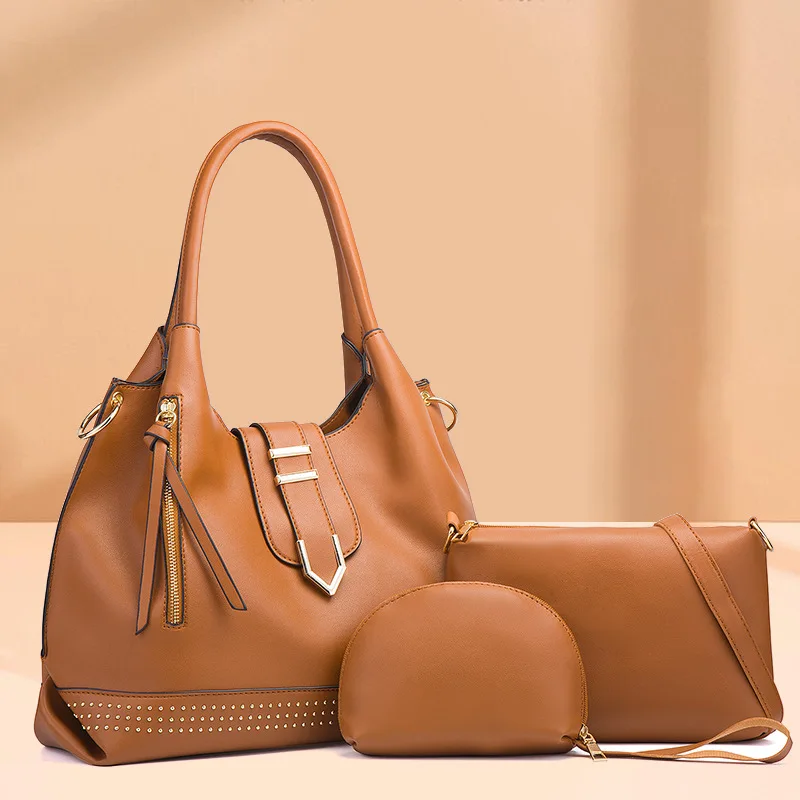 Ladies Shoulder Bags Women's Purses Large Capacity Crossbody Bags Rivet 3 Sets Composite Bags Wanthot Fashion Tote Shopping Bags
Ladies Shoulder Bags Women's Purses Large Capacity Crossbody Bags Rivet 3 Sets Composite Bags Wanthot Fashion Tote Shopping Bags