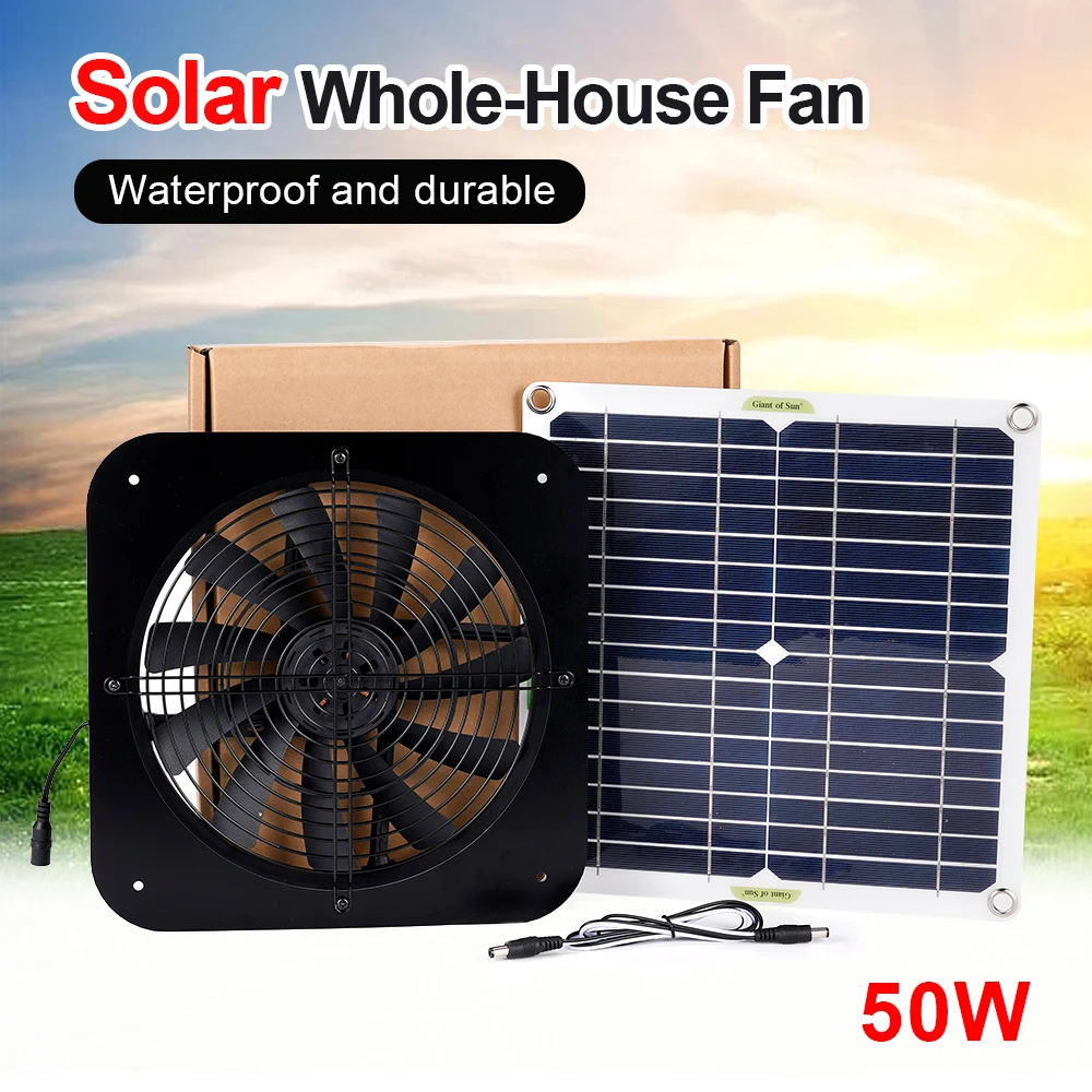 50W 12V Solar Panel Powered Fan 13inch Exhaust Fan Outdoor Ventilation Equipment RV Car Fan Charger For Greenhouse Chicken House
50W 12V Solar Panel Powered Fan 13inch Exhaust Fan Outdoor Ventilation Equipment RV Car Fan Charger For Greenhouse Chicken House