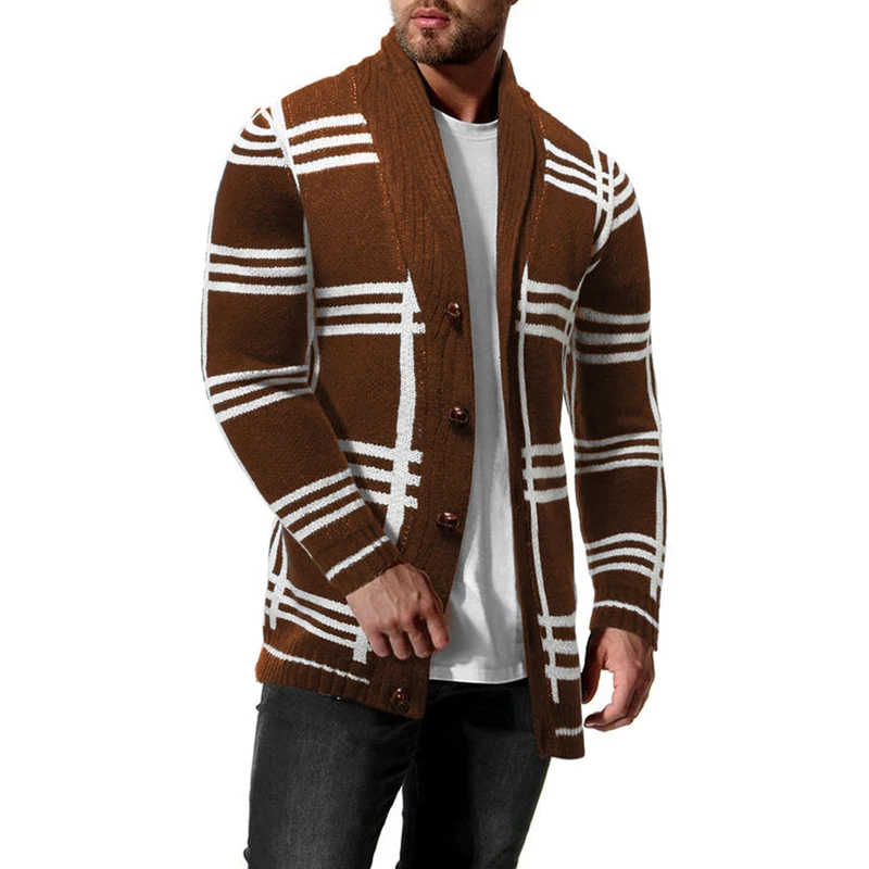 Winter Warm Thick Knit Sweaters Men Autumn Long Sleeve Button-up Turn-down Collar Sweater Coats Casual Striped Knitted Cardigans
Winter Warm Thick Knit Sweaters Men Autumn Long Sleeve Button-up Turn-down Collar Sweater Coats Casual Striped Knitted Cardigans