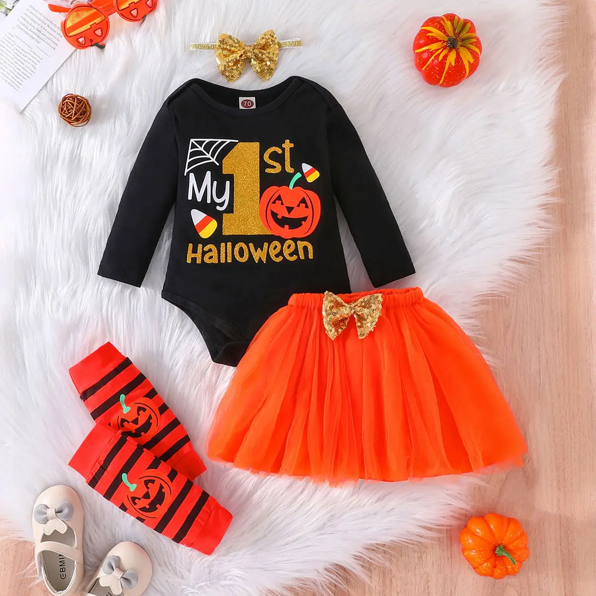 Baby Halloween Event Girl Dress First 1st Birthday Cake Smash Outfits Clothing 4pcs Sets Romper Tutu Infant Baby Girls Suits
Baby Halloween Event Girl Dress First 1st Birthday Cake Smash Outfits Clothing 4pcs Sets Romper Tutu Infant Baby Girls Suits