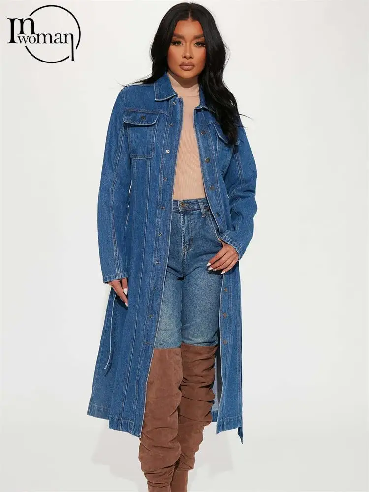 Inwoman Fall Solid Jeans Trench Coat Fall Outfit For Women 2022 Long Sleeve Button Up Straight Long Jacket Female Fashion Jacket
Inwoman Fall Solid Jeans Trench Coat Fall Outfit For Women 2022 Long Sleeve Button Up Straight Long Jacket Female Fashion Jacket